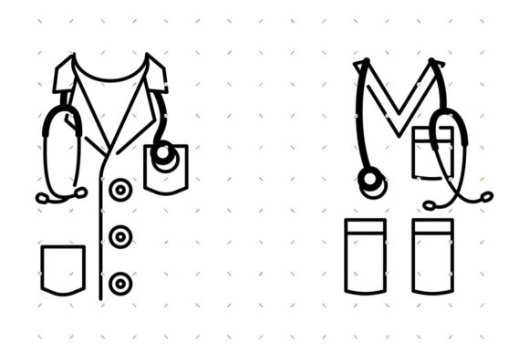 Doctor s Coat and Nurse s Scrubs SVG Graphics for Crafts