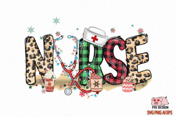 Nurse Stethoscope Christmas Graphics for Crafts