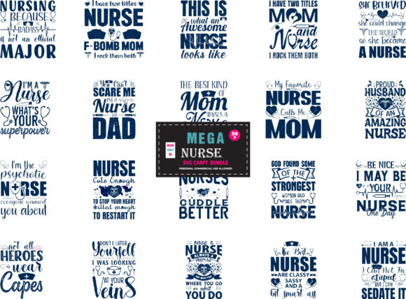 Nurse Typography SVG Bundle: Graphics for Crafts