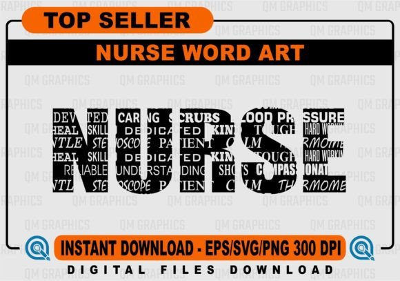 Nurse Word Art for Graphics & Crafts