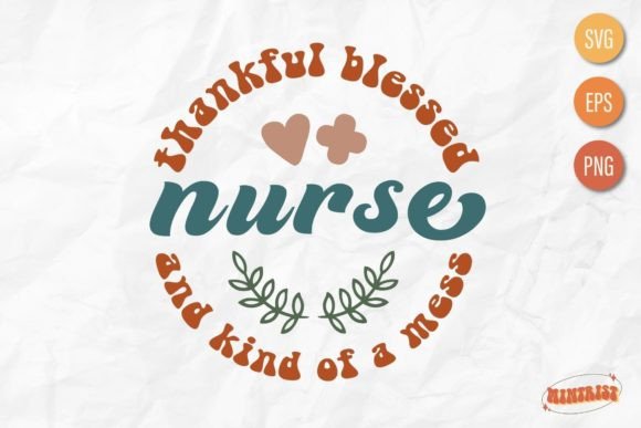 Retro Thanksgiving Nurse Graphics for Crafts